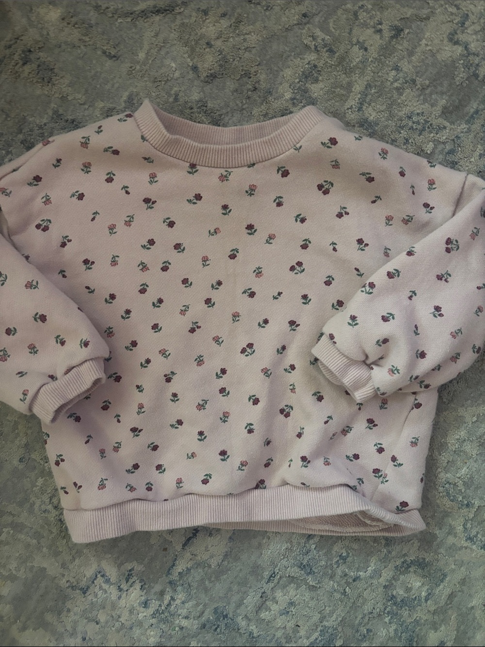 H&M Light Pink Floral Crewneck Sweater